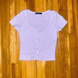 Brandy Melville purple stripped crop top